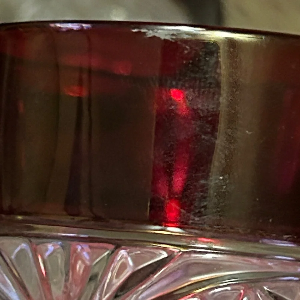 Luna Ruby Flashed CRYSTAL D'ADRIANA Ruby Red Set of 4 Glasses 8 Oz Old Fashioned